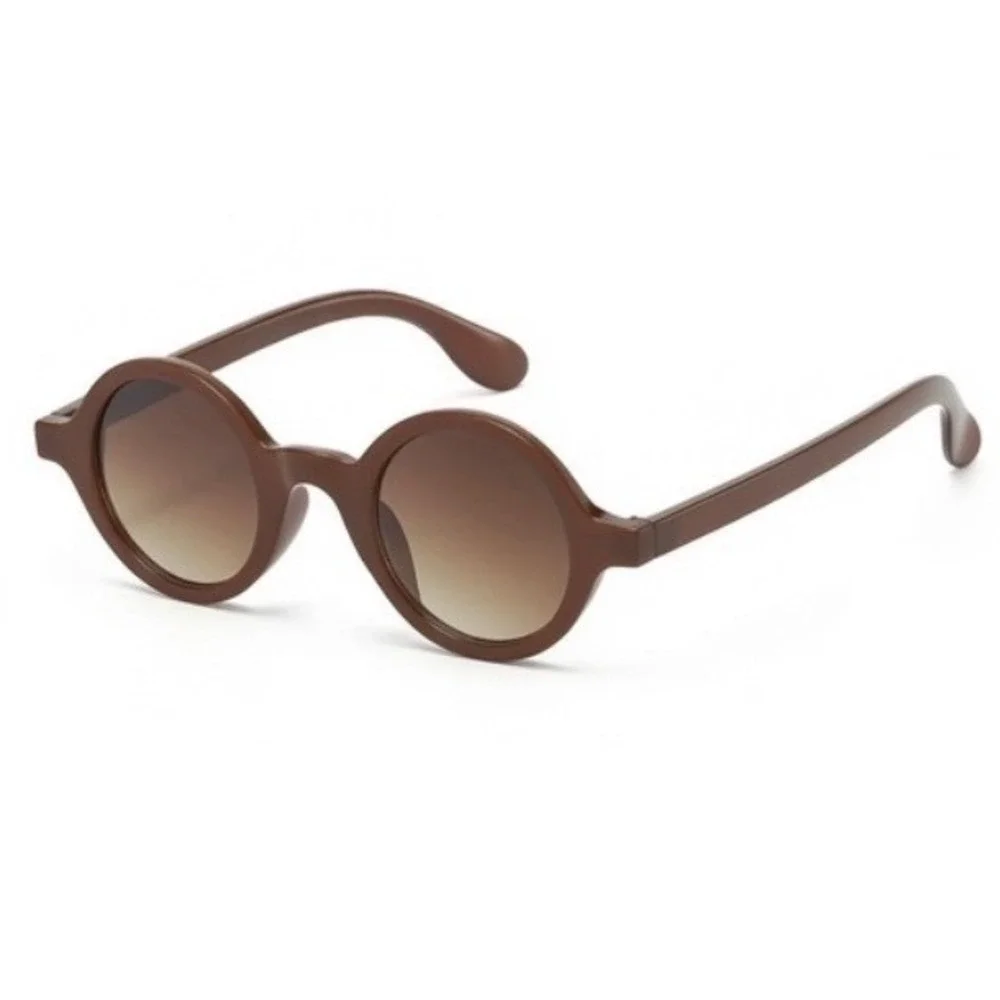 Women Classic Round Brown Sunglasses Retro Vibe Perfect Stylish Daily Wear Gafas
